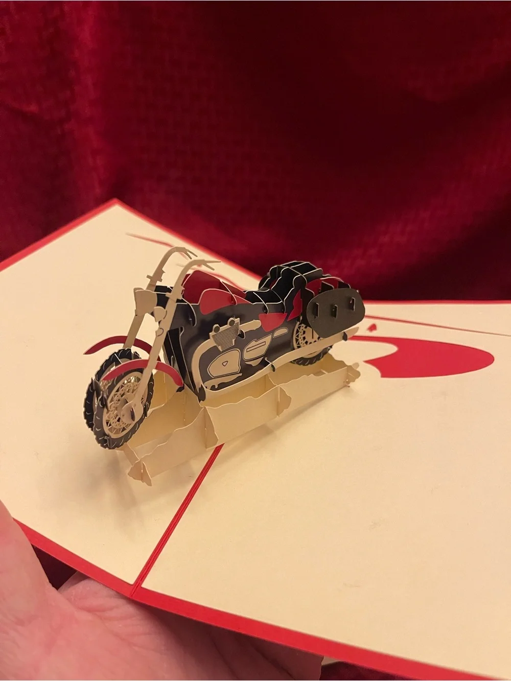 Diese Klappkarten Red Motorcycle Pop-Up Card